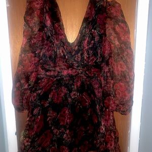 Floral Print Puff Sleeve Dress